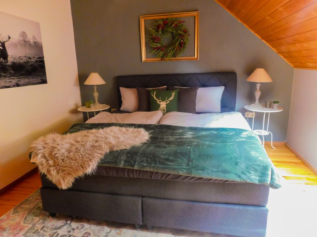 Nahaufnahme vom Boxspringbett